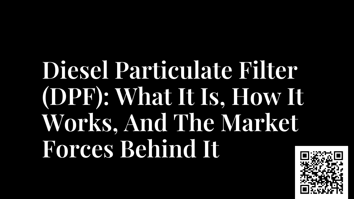 Diesel Particulate Filter (DPF): What It Is, How It Works, And The Market Forces Behind It